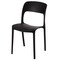 Fabulaxe Modern Plastic Outdoor Dining Chair with Open Curved Back, Black QI004227.BK - alternate 1